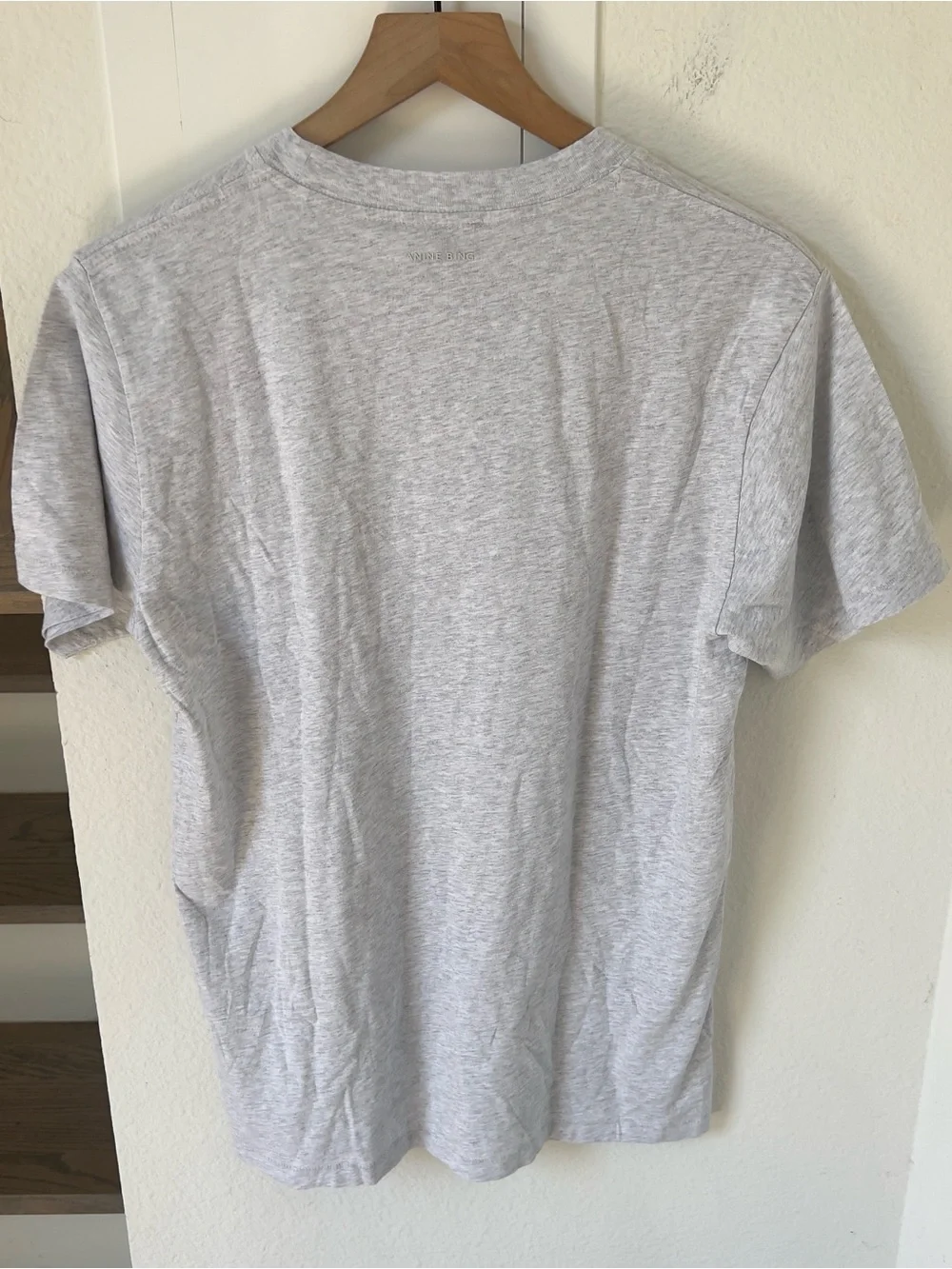 Anine Bing Lili Framed Monogram T-Shirt in Heather Grey NWT - Picture 4 of 9